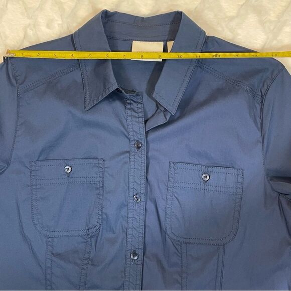 NWT Chico’s Casual Cotton Button Down Collared Long Sleeve Shirt Blue Size 0 - Picture 6 of 16